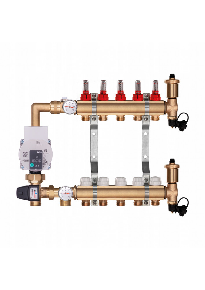 Rozdzielacz Ogrzewania Podłogowego 5-Obwodowy C.O. z grupą pompową WILO