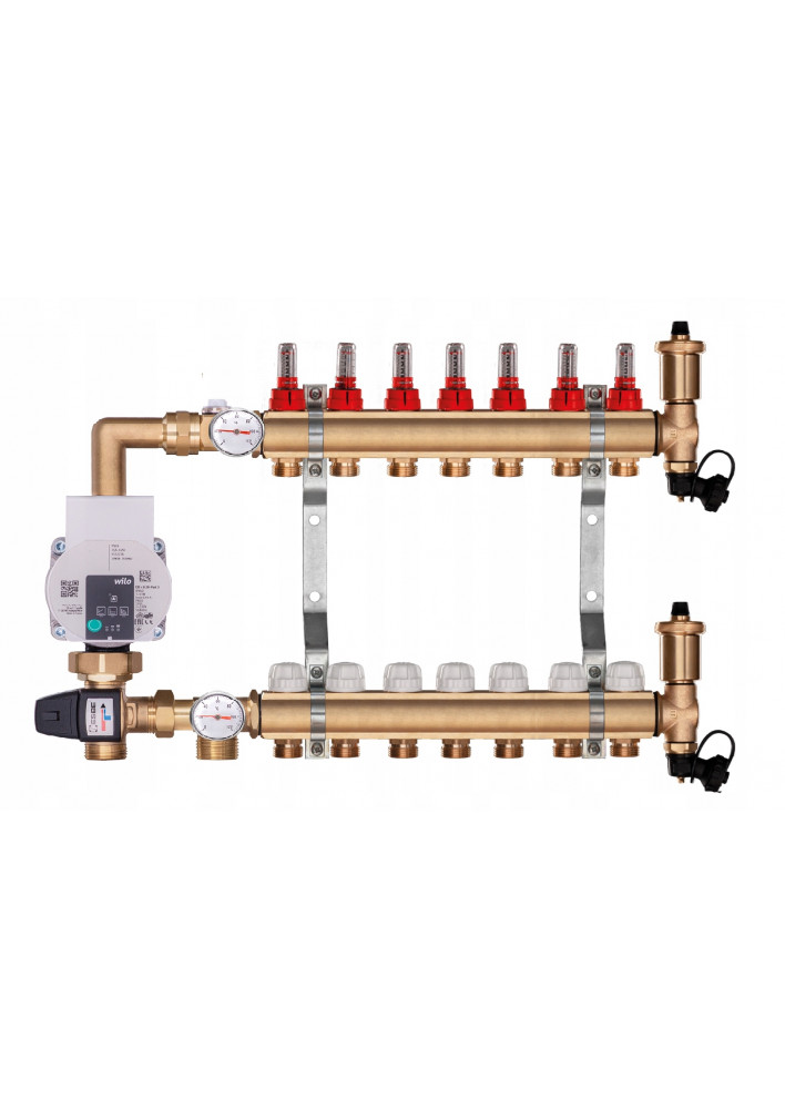 Rozdzielacz Ogrzewania Podłogowego 7-Obwodowy C.O. z grupą pompową WILO