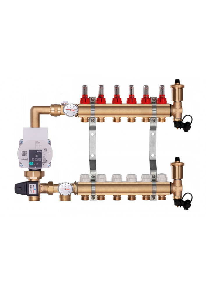 Rozdzielacz Ogrzewania Podłogowego 6-Obwodowy C.O. z grupą pompową WILO
