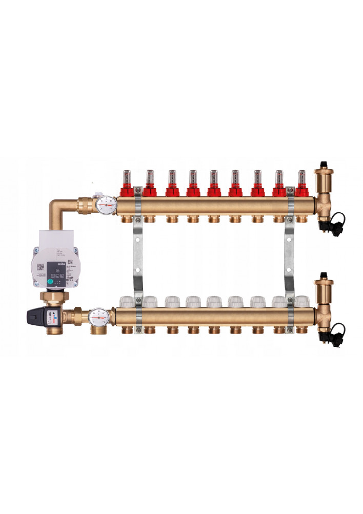 Rozdzielacz Ogrzewania Podłogowego 9-Obwodowy C.O. z grupą pompową WILO
