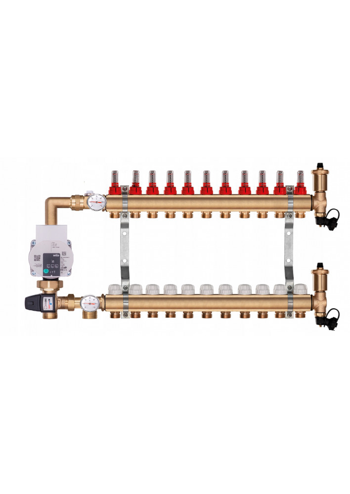 Rozdzielacz Ogrzewania Podłogowego 11-Obwodowy C.O. z grupą pompową WILO