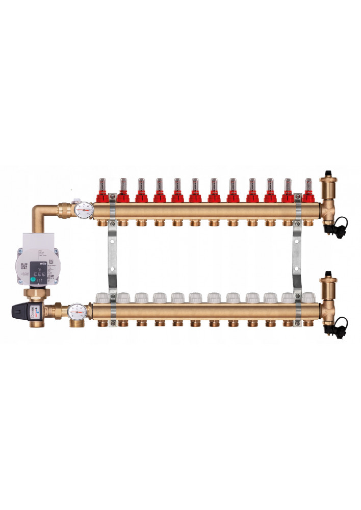 Rozdzielacz Ogrzewania Podłogowego 12-Obwodowy C.O. z grupą pompową WILO