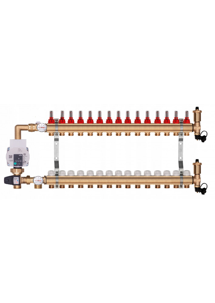 Rozdzielacz Ogrzewania Podłogowego 15-Obwodowy C.O. z grupą pompową WILO