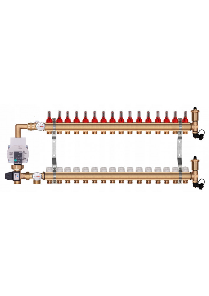 Rozdzielacz Ogrzewania Podłogowego 16-Obwodowy C.O. z grupą pompową WILO