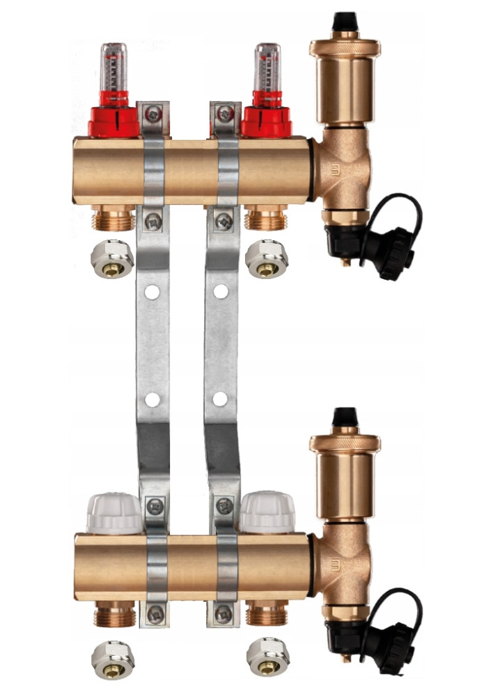 Rozdzielacz do ogrzewania podłogowego C.O 2 + ZŁĄCZKI PEX
