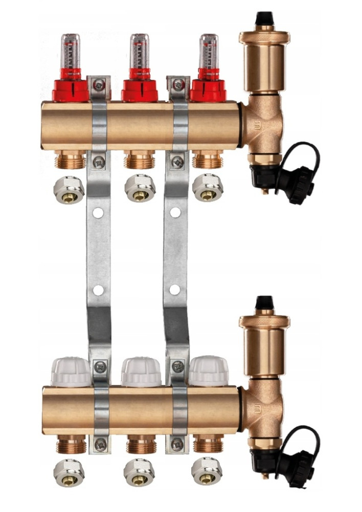 Rozdzielacz do ogrzewania podłogowego C.O 3 + ZŁĄCZKI PEX
