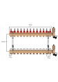 Rozdzielacz do ogrzewania podłogowego C.O 13 + ZŁĄCZKI PEX