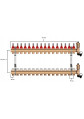 Rozdzielacz do ogrzewania podłogowego C.O 16 + ZŁĄCZKI PEX
