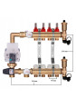 Rozdzielacz mosiężny do podłogówki 4 z GRUPĄ POMPOWĄ WILO + ZŁĄCZKI PEX