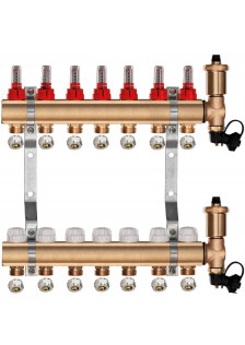 Rozdzielacz mosiężny do podłogówki 7 z GRUPĄ POMPOWĄ WILO + ZŁĄCZKI PEX