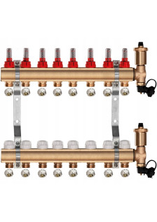 Rozdzielacz mosiężny do podłogówki 8 z GRUPĄ POMPOWĄ WILO + ZŁĄCZKI PEX