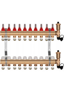 Rozdzielacz mosiężny do podłogówki 10 z GRUPĄ POMPOWĄ WILO + ZŁĄCZKI PEX