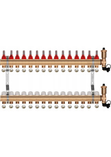 Rozdzielacz mosiężny do podłogówki 15 z GRUPĄ POMPOWĄ WILO + ZŁĄCZKI PEX