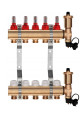 Rozdzielacz mosiężny do podłogówki 5 sekcji ogrzewania + Skrzynka podtynkowa