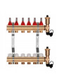 Rozdzielacz mosiężny do podłogówki 6 sekcji ogrzewania + Skrzynka podtynkowa