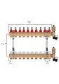 Rozdzielacz mosiężny do podłogówki 10 sekcji ogrzewania + Skrzynka podtynkowa
