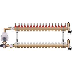 Rozdzielacz Ogrzewania Podłogowego 17-Obwodowy C.O. z grupą pompową WILO