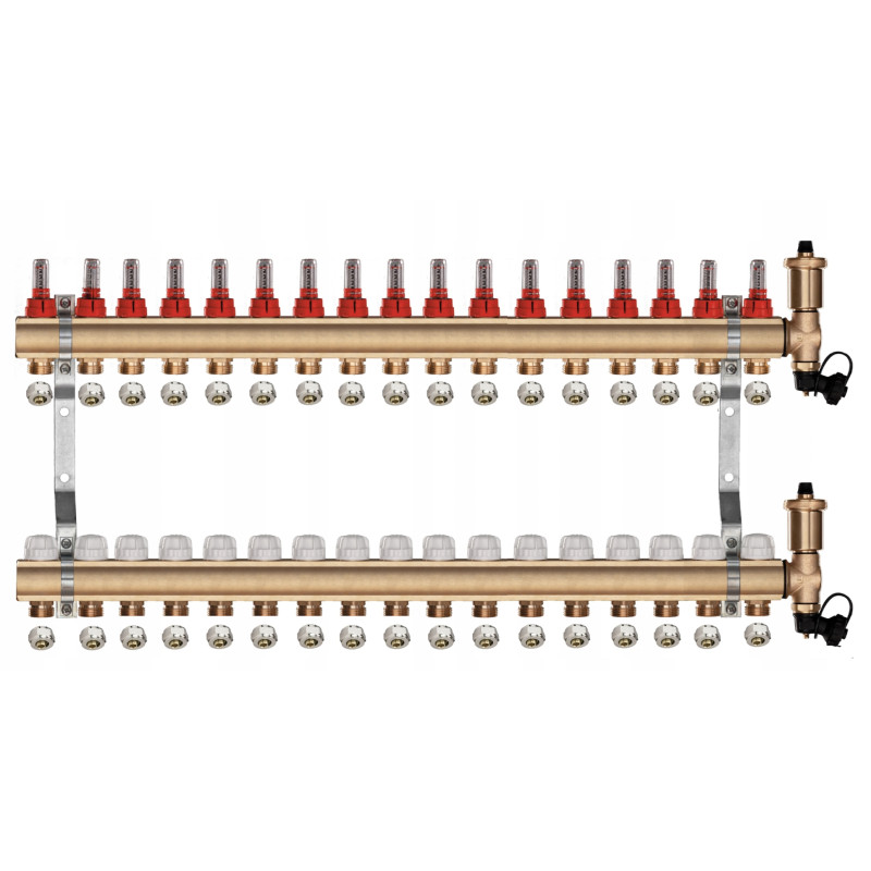 Rozdzielacz do ogrzewania podłogowego C.O 17 + ZŁĄCZKI PEX
