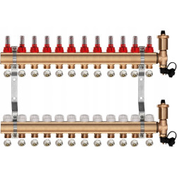 ROZDZIELACZ MOSIĘŻNY 12 SEKCJI Z GRUPĄ POMPOWĄ WILO + ZŁĄCZKI PEX + SKRZYNKA NATYNKOWA