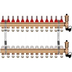 ROZDZIELACZ MOSIĘŻNY 13 SEKCJI Z GRUPĄ POMPOWĄ WILO + ZŁĄCZKI PEX + SKRZYNKA NATYNKOWA