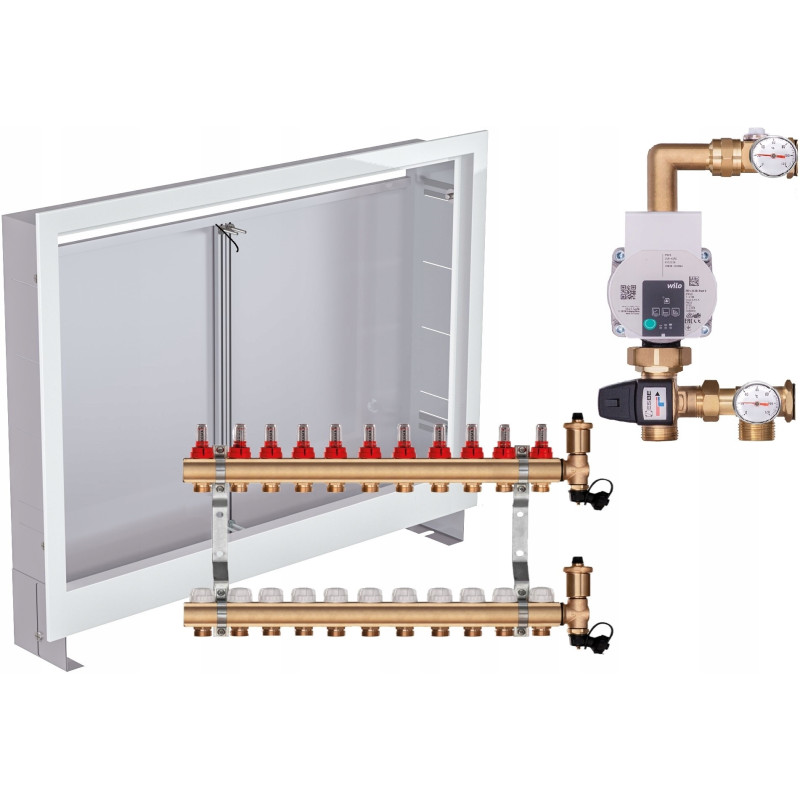 ROZDZIELACZ MOSIĘŻNY 11 SEKCJI Z GRUPĄ POMPOWĄ WILO + SKRZYNKA PODTYNKOWA