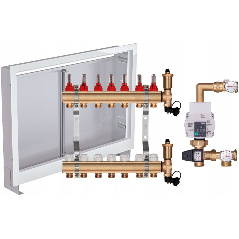 ROZDZIELACZ MOSIĘŻNY 7 SEKCJI Z GRUPĄ POMPOWĄ WILO + SKRZYNKA PODTYNKOWA