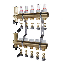 copy of Rozdzielacz mosiężny uzbrojony 2 obwodowy do ogrzewania podłogowego C.O.