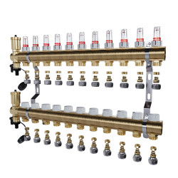 copy of Rozdzielacz mosiężny uzbrojony 2 obwodowy do ogrzewania podłogowego C.O.