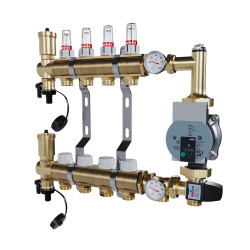 copy of Rozdzielacz mosiężny uzbrojony 2 obwodowy do ogrzewania podłogowego C.O.