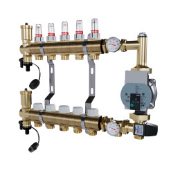 copy of Rozdzielacz mosiężny uzbrojony 2 obwodowy do ogrzewania podłogowego C.O.