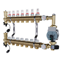 copy of Rozdzielacz mosiężny uzbrojony 2 obwodowy do ogrzewania podłogowego C.O.