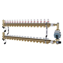 copy of Rozdzielacz mosiężny uzbrojony 2 obwodowy do ogrzewania podłogowego C.O.