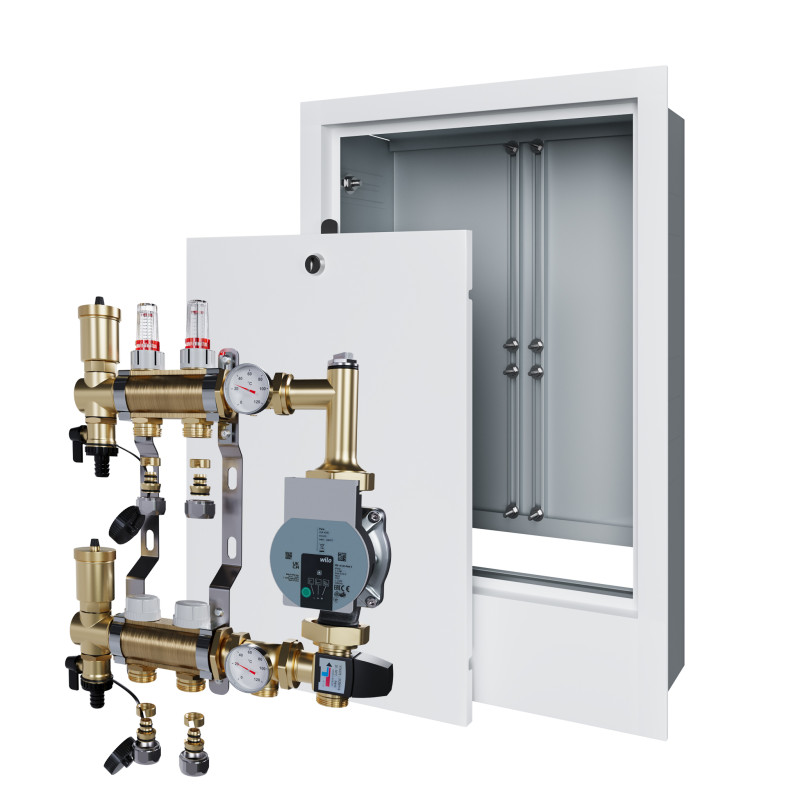 copy of Rozdzielacz mosiężny uzbrojony 2 obwodowy do ogrzewania podłogowego C.O.