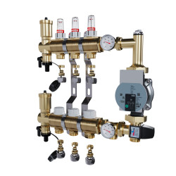 copy of Rozdzielacz mosiężny uzbrojony 2 obwodowy do ogrzewania podłogowego C.O.