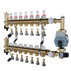copy of Rozdzielacz mosiężny uzbrojony 2 obwodowy do ogrzewania podłogowego C.O.