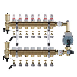 copy of Rozdzielacz mosiężny uzbrojony 2 obwodowy do ogrzewania podłogowego C.O.