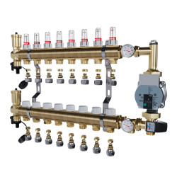 copy of Rozdzielacz mosiężny uzbrojony 2 obwodowy do ogrzewania podłogowego C.O.