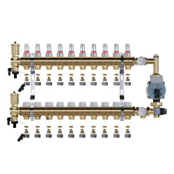 copy of Rozdzielacz mosiężny uzbrojony 2 obwodowy do ogrzewania podłogowego C.O.