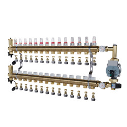 copy of Rozdzielacz mosiężny uzbrojony 2 obwodowy do ogrzewania podłogowego C.O.