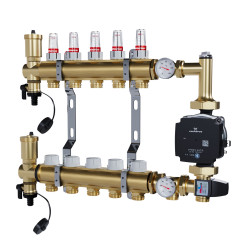 copy of Rozdzielacz mosiężny uzbrojony 2 obwodowy do ogrzewania podłogowego C.O.