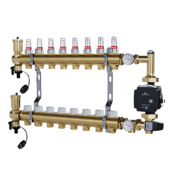 copy of Rozdzielacz mosiężny uzbrojony 2 obwodowy do ogrzewania podłogowego C.O.