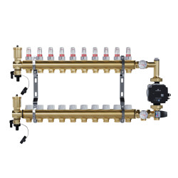 copy of Rozdzielacz mosiężny uzbrojony 2 obwodowy do ogrzewania podłogowego C.O.