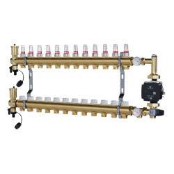 copy of Rozdzielacz mosiężny uzbrojony 2 obwodowy do ogrzewania podłogowego C.O.
