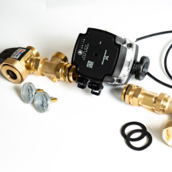 Rozdzielacz mosiężny 14 obwodów do ogrzewania podłogowego z POMPĄ GRUNDFOS