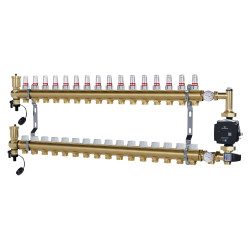 copy of Rozdzielacz mosiężny uzbrojony 2 obwodowy do ogrzewania podłogowego C.O.