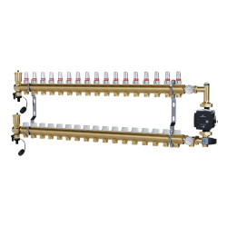 copy of Rozdzielacz mosiężny uzbrojony 2 obwodowy do ogrzewania podłogowego C.O.