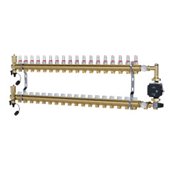 copy of Rozdzielacz mosiężny uzbrojony 2 obwodowy do ogrzewania podłogowego C.O.