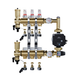 copy of Rozdzielacz mosiężny uzbrojony 2 obwodowy do ogrzewania podłogowego C.O.