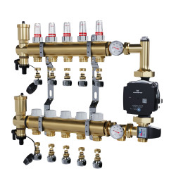 copy of Rozdzielacz mosiężny uzbrojony 2 obwodowy do ogrzewania podłogowego C.O.