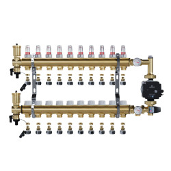 copy of Rozdzielacz mosiężny uzbrojony 2 obwodowy do ogrzewania podłogowego C.O.